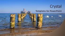  Presentation with sea war - Theme featuring world war ii torpedo platform background and a light blue colored foreground