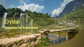  Presentation with smoking ban - Cool new presentation theme with world water - ban gioc - detian waterfall backdrop and a  colored foreground