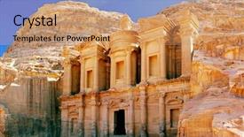  Presentation with petra - Presentation theme with world wonder petra jordan background and a coral colored foreground