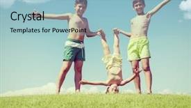  Presentation with big brothers - Presentation theme having world youth day - brothers playing upside down background and a  colored foreground