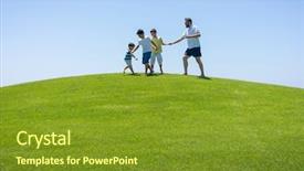  Presentation with pink and green nature - Amazing PPT theme having world youth day - having fun in nature backdrop and a  colored foreground