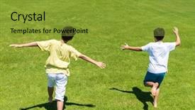  Presentation with beautiful green - PPT theme with world youth day - having fun on beautiful green background and a gold colored foreground