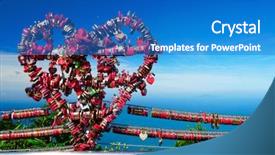  Presentation with brownies love - Amazing PPT theme having world youth day - love lockers on sky bridge backdrop and a teal colored foreground