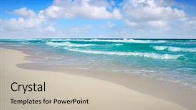  Presentation with mexico cancun - PPT layouts consisting of world zoning - cancun delfines beach at hotel background and a soft green colored foreground