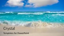  Presentation with mexico cancun - Colorful presentation theme enhanced with world zoning - cancun delfines beach at hotel backdrop and a  colored foreground