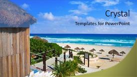  Presentation with mexico cancun - Cool new presentation design with world zoning - cancun delfines beach at hotel backdrop and a light blue colored foreground