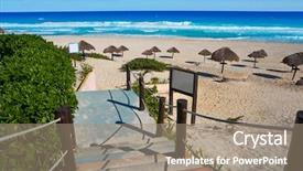  Presentation with mexico cancun - Cool new PPT theme with world zoning - cancun delfines beach at hotel backdrop and a  colored foreground