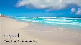  Presentation with mexico cancun - PPT theme featuring world zoning - cancun delfines beach at hotel background and a  colored foreground