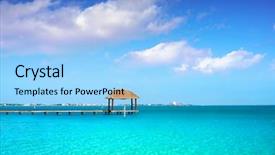  Presentation with mexico cancun - PPT theme enhanced with world zoning - cancun playa linda beach background and a light blue colored foreground