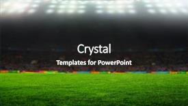  Presentation with football stadium - Audience pleasing slide set consisting of world zoning - stadium abstract football backdrop and a black colored foreground