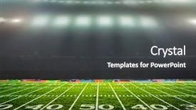  Presentation with football stadium - Colorful slide deck enhanced with world zoning - stadium abstract football backdrop and a dark gray colored foreground