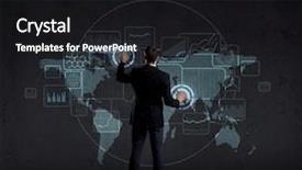  Presentation with futuristic - Cool new presentation theme with worldmap - businessman standing over futuristic map backdrop and a black colored foreground