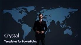  Presentation with globalization - Colorful slides enhanced with worldmap - businessman standing with briefcase world backdrop and a wine colored foreground