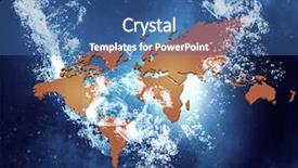  Presentation with water ocean - Cool new presentation design with worldmap - world ocean water backdrop and a  colored foreground