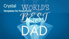  Presentation with dark blue world globe space - PPT layouts consisting of worlds best dad against blue background and a ocean colored foreground