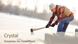  Presentation with old man - Slide deck featuring old man in boat caching background and a cream colored foreground