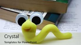  Presentation with worm - Slides with worm made from modeling clay background and a yellow colored foreground