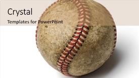  Presentation with google baseball - Presentation consisting of worn-out baseball on white background and a  colored foreground