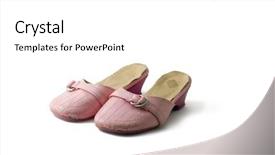  Presentation with shoes - Theme having worn out pink girls shoes background and a  colored foreground