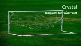  Presentation with soccer net - Presentation consisting of worn-out-soccer-net background and a forest green colored foreground