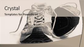  Presentation with sneakers - Presentation theme having  background and a  colored foreground