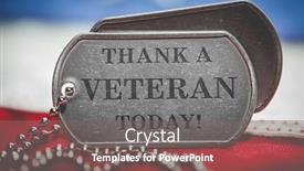  Presentation with veteran - Cool new theme with worn-us-american-dog-tags backdrop and a gray colored foreground