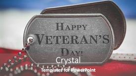  Presentation with usa flag - Cool new PPT theme with worn-us-american-dog-tags backdrop and a gray colored foreground