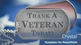  Presentation with veteran - Slides enhanced with worn-us-american-dog-tags background and a ocean colored foreground