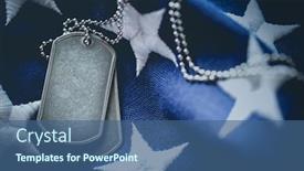  Presentation with usa flag - PPT layouts enhanced with worn-usa-military-dog-tags background and a ocean colored foreground