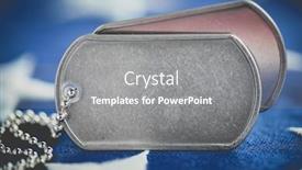  Presentation with usa flag - Amazing presentation design having worn-usa-military-dog-tags backdrop and a gray colored foreground