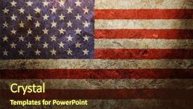  Presentation with patriotic - PPT theme enhanced with worn vintage american flag background background and a tawny brown colored foreground