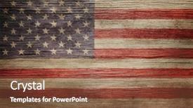  Presentation with american flag - Amazing presentation design having worn vintage american flag background backdrop and a tawny brown colored foreground