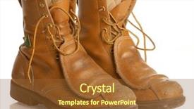  Presentation with safety - Presentation consisting of worn work boots or safety background and a tawny brown colored foreground