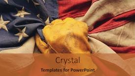  Presentation with usa flag - Beautiful theme featuring worn-work-glove-holding-old backdrop and a red colored foreground