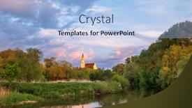  Presentation with holy - Theme consisting of wornitz-river-with-heilig-kreuz background and a light blue colored foreground