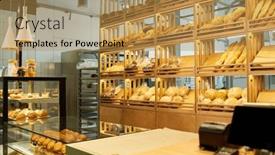  Presentation with cafeteria - Slides consisting of worplace-of-baker-with-assortment background and a  colored foreground