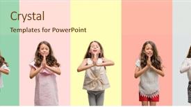  Presentation with emotions face speech - Slide deck with worried asking for forgiveness religion background and a cream colored foreground