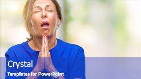  Presentation with mom praying hands - Beautiful slides featuring worried asking for forgiveness religion backdrop and a  colored foreground