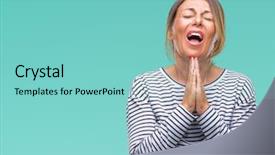  Presentation with praying hands - Presentation theme consisting of worried asking for forgiveness religion background and a  colored foreground