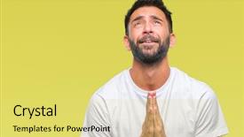  Presentation with emotions face speech - Amazing theme having worried asking for forgiveness religion backdrop and a  colored foreground