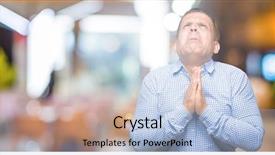  Presentation with praying hands - Theme having worried asking for forgiveness religion background and a  colored foreground