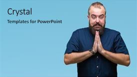  Presentation with praying hands - Beautiful slides featuring worried asking for forgiveness religion backdrop and a  colored foreground