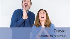  Presentation with faith hope love balance - Theme enhanced with worried asking for forgiveness religion background and a light blue colored foreground