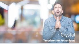  Presentation with praying hands - Theme featuring worried asking for forgiveness religion background and a seafoam green colored foreground