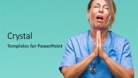  Presentation with teamwork nurse doctor - Cool new PPT theme with worried asking for forgiveness religion backdrop and a seafoam green colored foreground