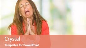  Presentation with business and religion - Colorful presentation theme enhanced with worried asking for forgiveness religion backdrop and a  colored foreground