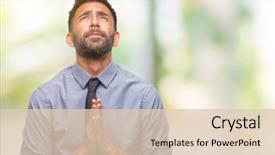  Presentation with praying hands - PPT theme with worried asking for forgiveness religion background and a lemonade colored foreground