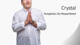  Presentation with praying hands - Theme featuring worried asking for forgiveness religion background and a white colored foreground