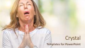  Presentation with praying hands - Amazing PPT theme having worried asking for forgiveness religion backdrop and a lemonade colored foreground