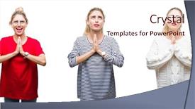  Presentation with praying hands - Presentation theme consisting of worried asking for forgiveness religion background and a lemonade colored foreground